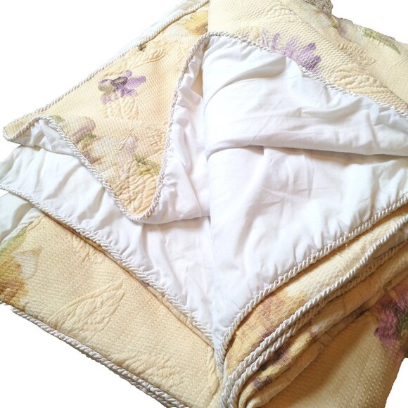 Vintage West Point Stevens Queen Duvet Cover Yellow Embossed Purple Daisies  USA - Picture 12 of 12